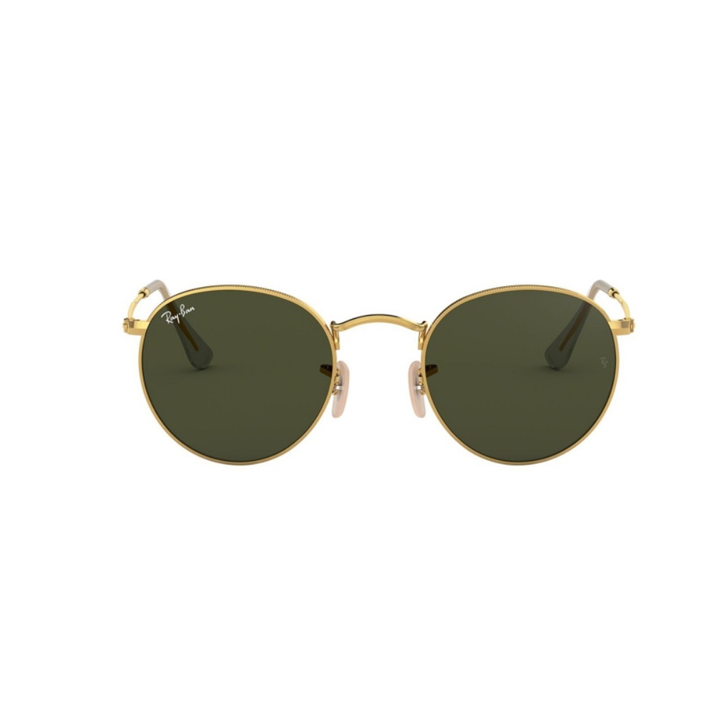 Ray Ban Round Metal Sunglasses - Gold/Green